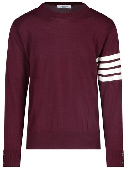 4 Bar Armband Classic Merino Wool Knit Top Burgundy - THOM BROWNE - BALAAN 2