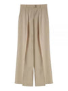 Vela Virgin Wool Wide Pants Beige - MAX MARA - BALAAN 2