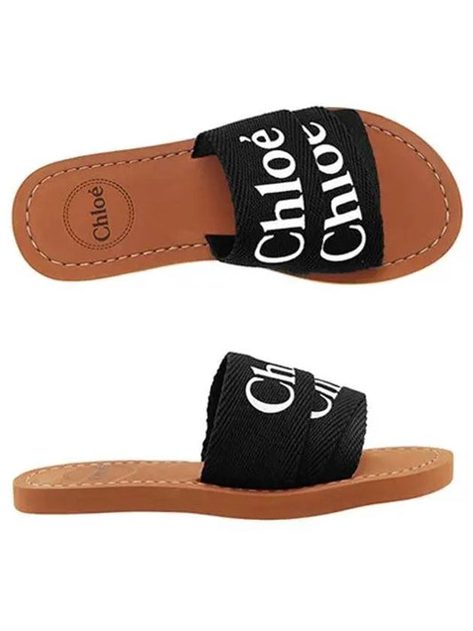 C20136 09B Woody Logo Flat Mule Kids Slippers - CHLOE - BALAAN 2