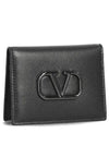 V Logo Signature Card Wallet Black - VALENTINO - BALAAN 2