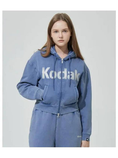 KODAK Cinekodak Semi Crop Fit Washing Hood Zip up Women BLUE - KODO - BALAAN 1