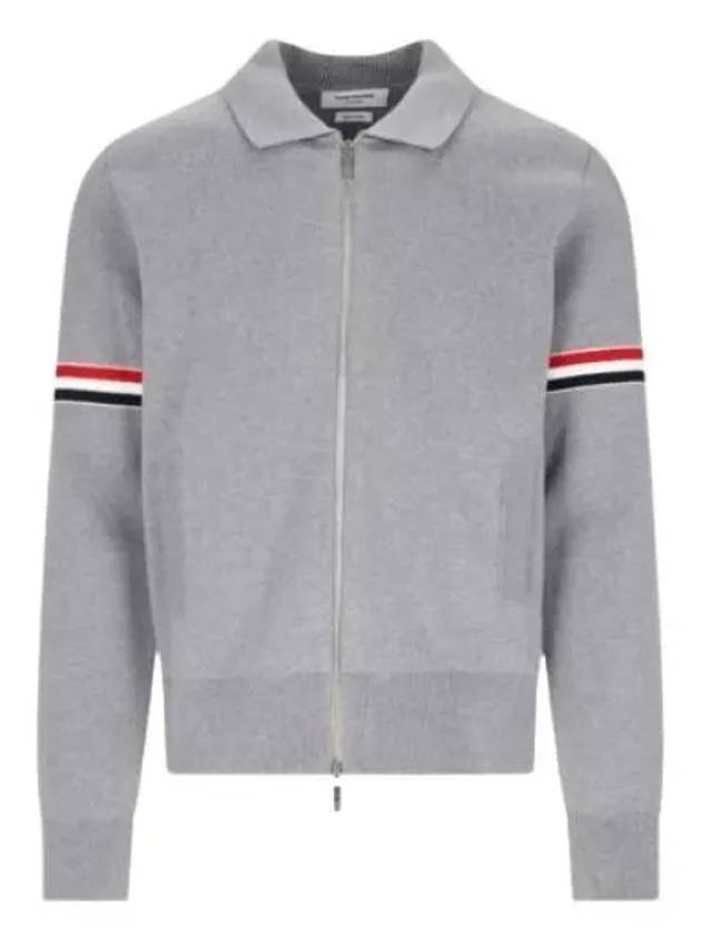 RWB Arm Banding Milano Stitch Collar Zip-up Jacket Grey - THOM BROWNE - BALAAN 2