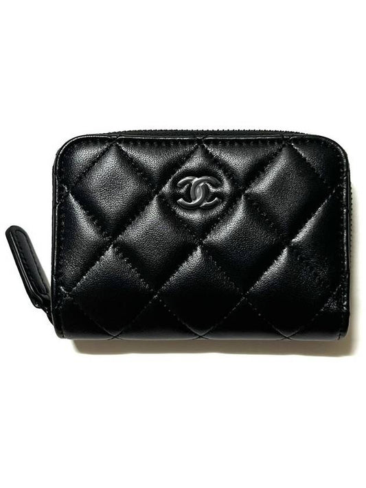 Classic zipper card wallet so black AP0216 - CHANEL - BALAAN 1