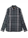 Checked Stretch Cotton Blend Long Sleeve Shirt Gray - BURBERRY - BALAAN 2