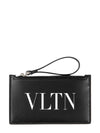 VLTN Logo Zipper Card Wallet Black - VALENTINO - BALAAN 2