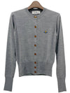 Bea Logo Wool Cardigan Grey - VIVIENNE WESTWOOD - BALAAN 2