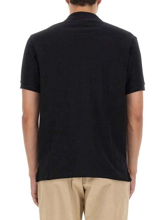 Regular Fit Zebra Logo Short Sleeve Polo Shirt Black - PAUL SMITH - BALAAN 4