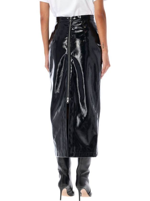 Patent leather midi H line skirt black - MSGM - BALAAN 3