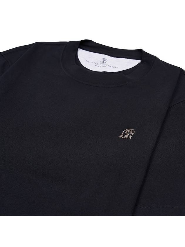 Logo Cotton Short-Sleeved T-Shirt Black - BRUNELLO CUCINELLI - BALAAN 4