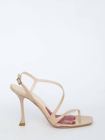 I Love Vivier Ankle Strap Sandals Heels Beige - ROGER VIVIER - BALAAN 1