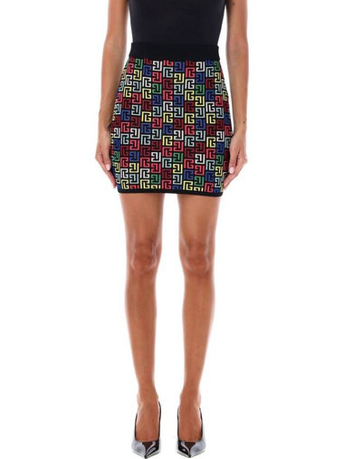 Balmain Monogram Multicolor Mini Skirt - BALMAIN - BALAAN 1