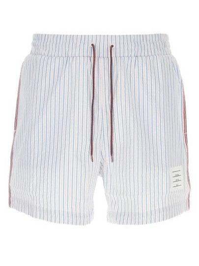 RWB Trimmed Striped Swim Shorts Light Blue - THOM BROWNE - BALAAN 2