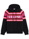 Men's Logo Wool Knit Hoodie Black - CELINE - BALAAN 2