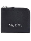 Logo Zip Card Wallet Black - MARNI - BALAAN 2