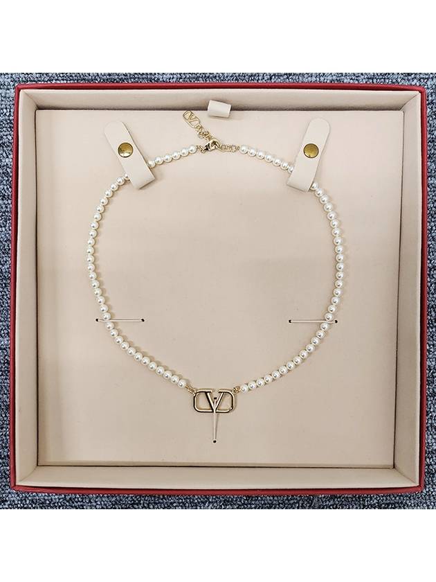 Garavani Pearls Necklace Gold - VALENTINO - BALAAN 5