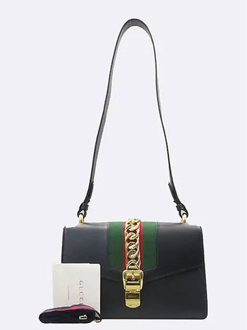 421882 Leather Sylvie Ribbon Tote Strap Shoulder Bag - GUCCI - BALAAN 1