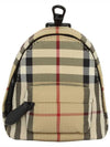 Jett Check Mini Canvas Backpack Charm Key Holder Beige - BURBERRY - BALAAN 4