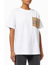 Check Pocket Crew Neck Cotton Short Sleeve T-Shirt White - BURBERRY - BALAAN 4