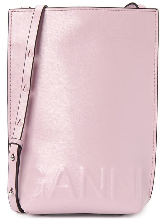 Women's Banner Logo Cross Bag Pink - GANNI - BALAAN 1