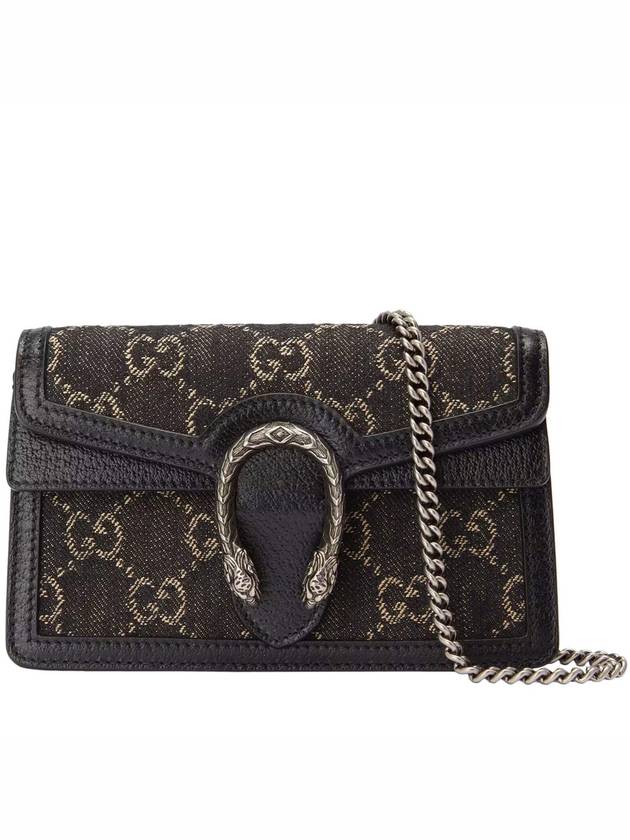 Dionysus GG Denim Super Mini Bag Black - GUCCI - BALAAN.