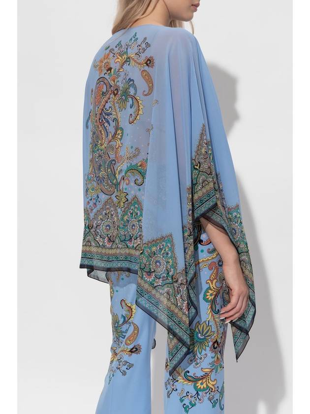 Etro Silk Poncho, Women's, Blue - ETRO - BALAAN 4