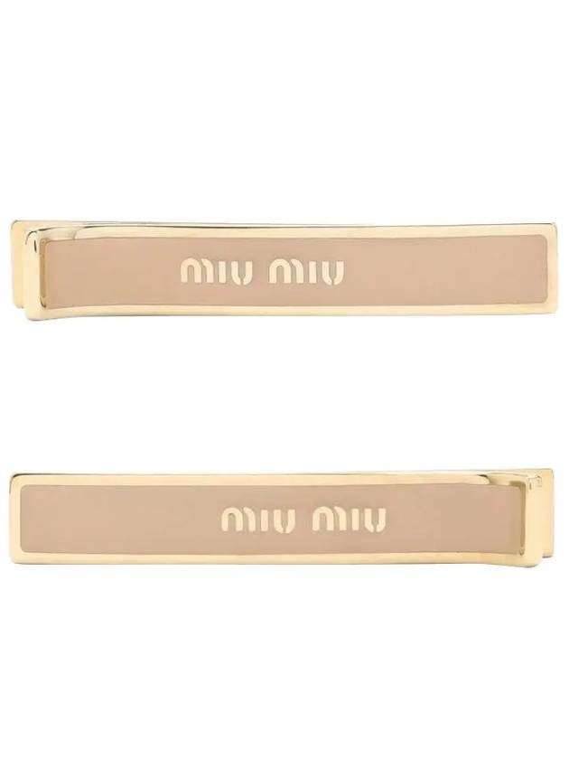 Engraved Logo Hair Pin Set Orchid Pink - MIU MIU - BALAAN 3