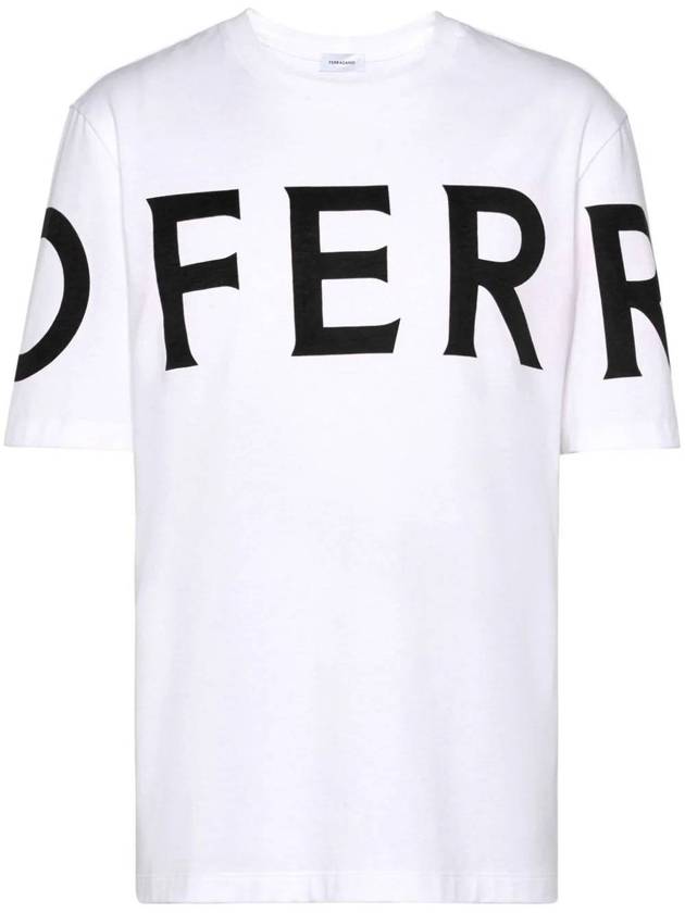 Big Logo Cotton Short Sleeve T-Shirt White - SALVATORE FERRAGAMO - BALAAN 3