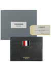 Pebble Calfskin 4-Bar Applique Note Card Wallet Dark Grey - THOM BROWNE - BALAAN 8