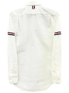 Oxford Grosgrain Armband Classic Long Sleeve Shirt White - THOM BROWNE - BALAAN 3