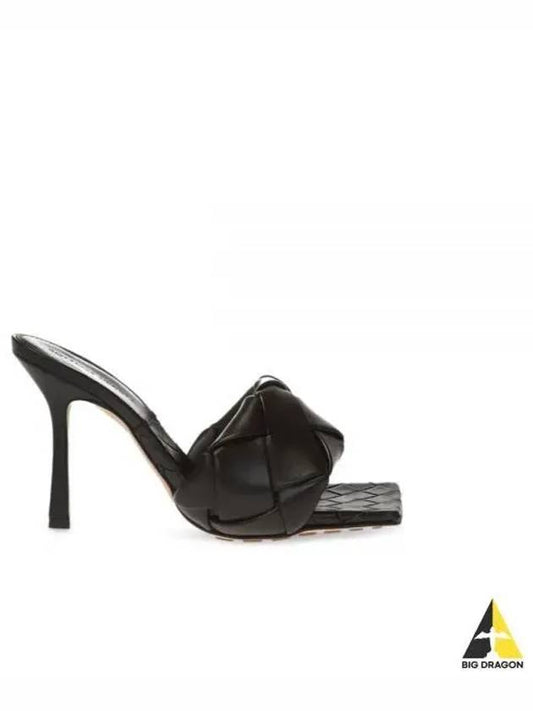 Lido Intrecciato Sandal Heels Black - BOTTEGA VENETA - BALAAN 2