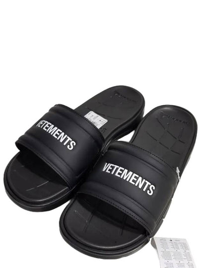 USSRE4 M BLACK WHITE Men s Slippers - VETEMENTS - BALAAN 2