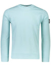 Garment Dyed Malfile Fleece Crewneck Sweatshirt Sky Blue - STONE ISLAND - BALAAN 1