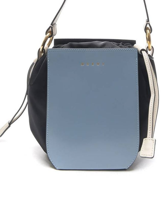 Gusset Shoulder Bucket Bag Blue - MARNI - BALAAN 2