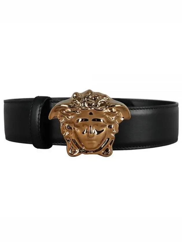 Medusa Gold Hardware Leather Belt Black - VERSACE - BALAAN 2