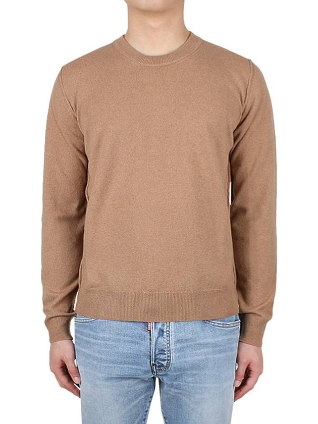 Crew Neck Cashmere Knit Top Brown - MAISON MARGIELA - BALAAN 3