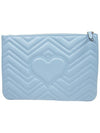 GG Marmont Matelasse Pouch Clutch Bag Blue 525541 - GUCCI - BALAAN 3