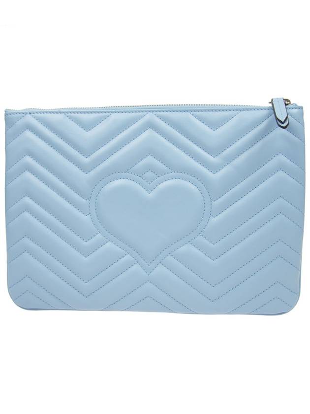 GG Marmont Matelasse Pouch Clutch Bag Blue 525541 - GUCCI - BALAAN 3