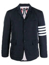 4 Bar Poly Twill Padding Blazer Jacket Navy - THOM BROWNE - BALAAN 3