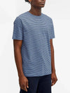 Stripe Minimal Logo Print Short Sleeve T-Shirt Blue - A.P.C. - BALAAN 3