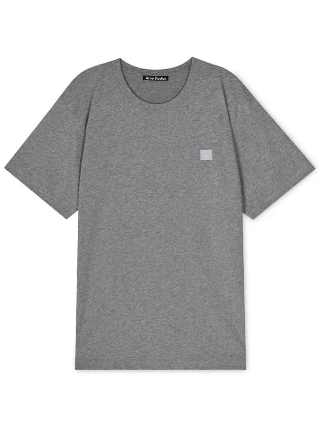 Face Logo Crew Neck Short Sleeve T-Shirt Grey - ACNE STUDIOS - BALAAN 4