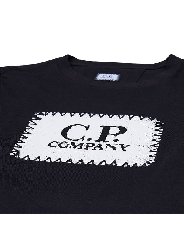 30/1 Jersey Logo Long Sleeve T-Shirt Black - CP COMPANY - BALAAN 4