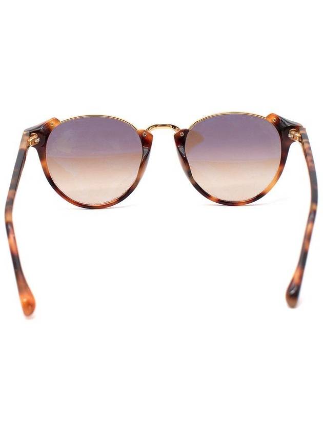 Dark Havana Gold Tone Metal Round Lens Sunglasses - LINDA FARROW - BALAAN 4