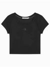 JEANS Women s Black Cooling Logo Baby T Shirt J223905 BEH - CALVIN KLEIN - BALAAN 2