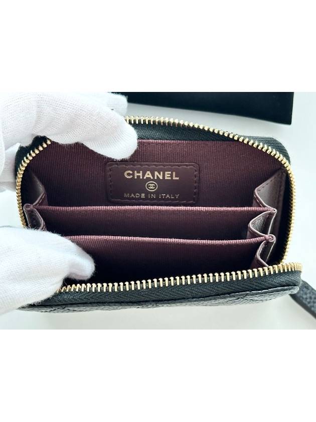 Classic zipper card wallet, coin purse, black caviar gold AP0216 - CHANEL - BALAAN 6