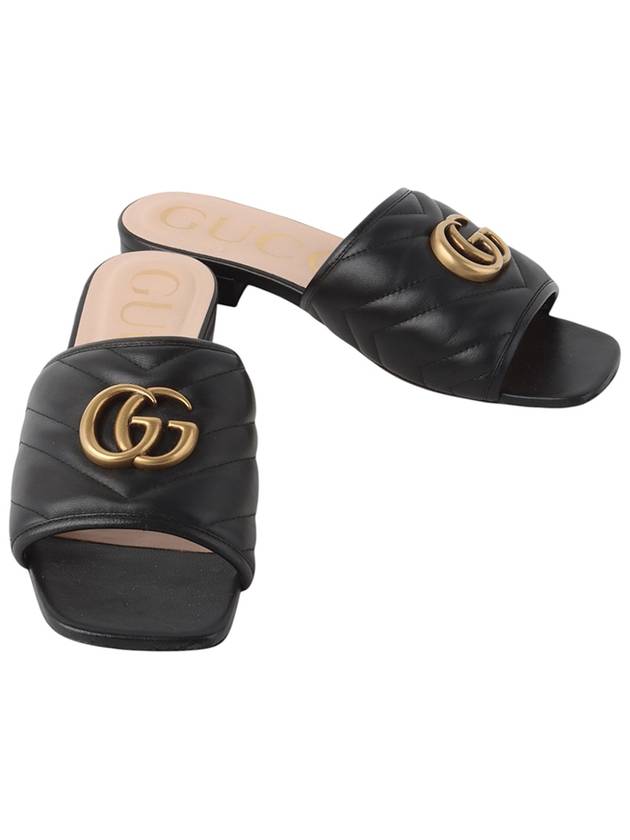 646169 GG Marmont Matelasse Slide Sandals 35 1 2 Size 33870 - GUCCI - BALAAN 1