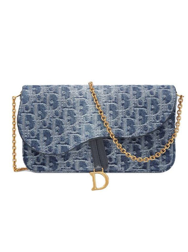 Saddle Chain Pouch Bag Blue - DIOR - BALAAN 1