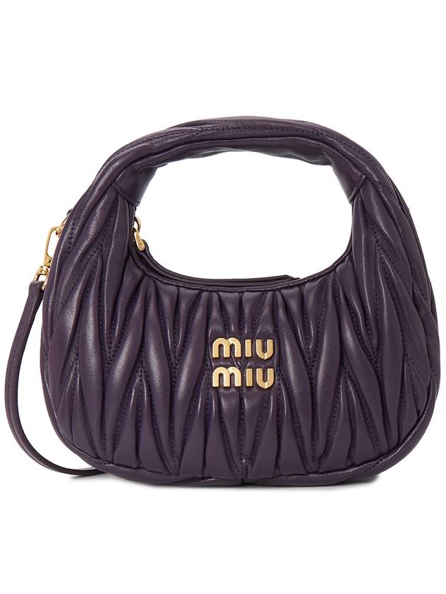 Wander Matelasse Nappa Leather Hobo Mini Bag Violet - MIU MIU - BALAAN 2