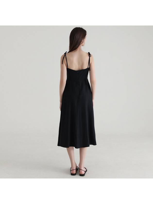 Recycled nylon tie shoulder dress BLACK - STAY WITH ME - BALAAN 3