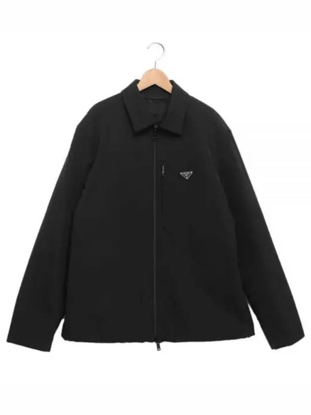 Triangle Logo Shirt Zip Up Jacket Black - PRADA - BALAAN 2