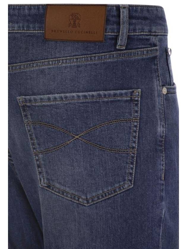 Low Rise Tapered Leg Denim Straight Jeans Dark Blue - BRUNELLO CUCINELLI - BALAAN 5